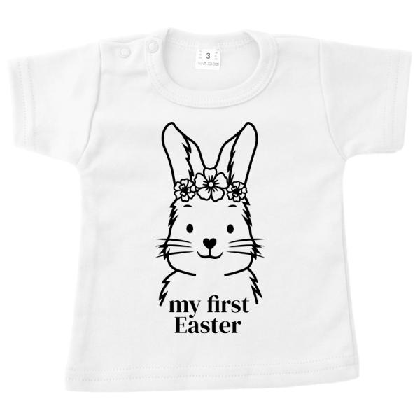 baby shirt pasen my first easter big bunny meisje wit.jpg
