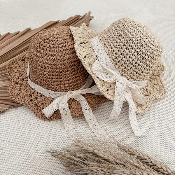 hoedje stro bruin beige zomer meisjes.jpg