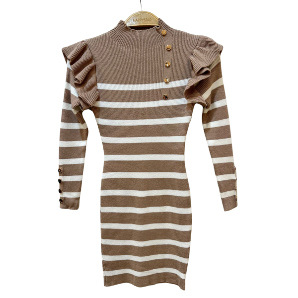 jurkje knit streep camel.png