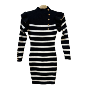 jurkje streep knit zwart.png