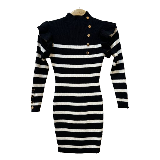 jurkje streep knit zwart.png