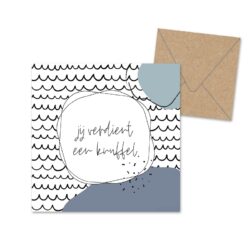 Jij verdient een knuffel Dubbele ansichtkaart met envelop - Afbeelding 1