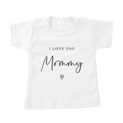 love you wit kort Shirt Love you mommy - Afbeelding 1