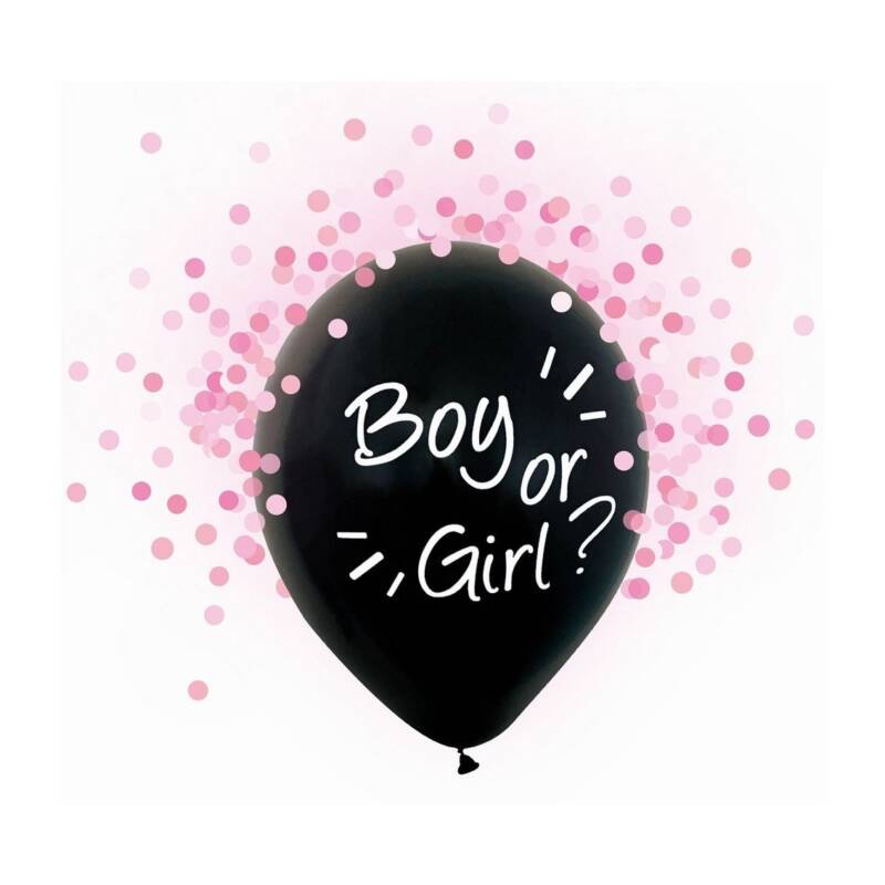 gender-reveal-confetti-ballon-roze gender reveal confetti ballon roze