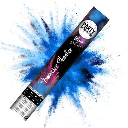 gender reveal poeder shooter blauw