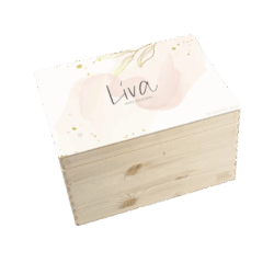 Herinneringskist Floral gold pink #1 - Afbeelding 1