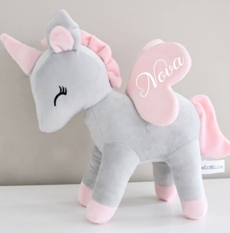 inhoud Pelagisch karbonade Metoo Doll Unicorn Grey & Pink met naam > Mi Toetie