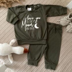 pyjama khaki love you to the moon vierkant Pyjama Love you to the moon - Afbeelding 1