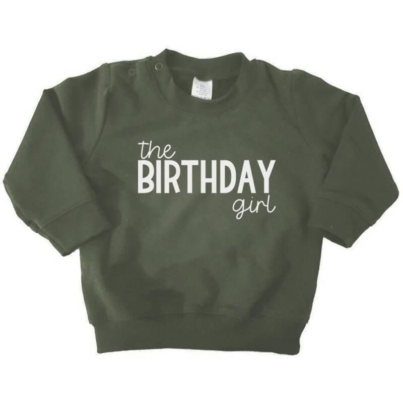 sweater birthday girl khaki