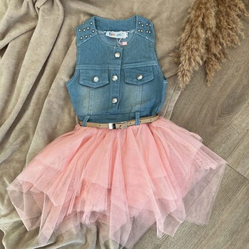 denim tule pink