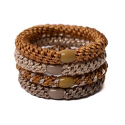 BANDITZ haarelastiek en armbandje soft curry - Afbeelding 1