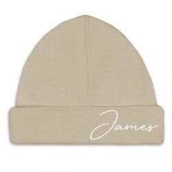 Babymutsje met Naam retro cream - Afbeelding 1
