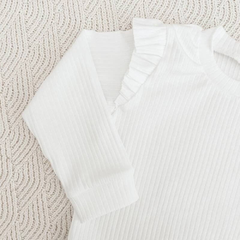 rib wit ruffle shirt