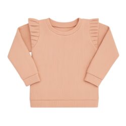 ruffle shirt rib perzik meisjes roze