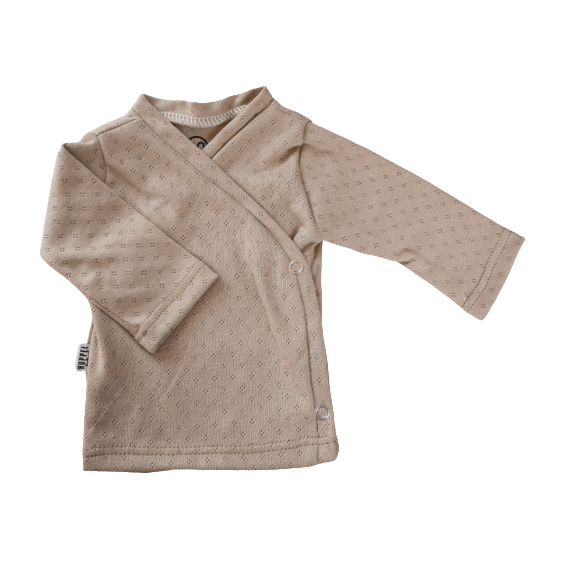 overslag shirt pointelle beige