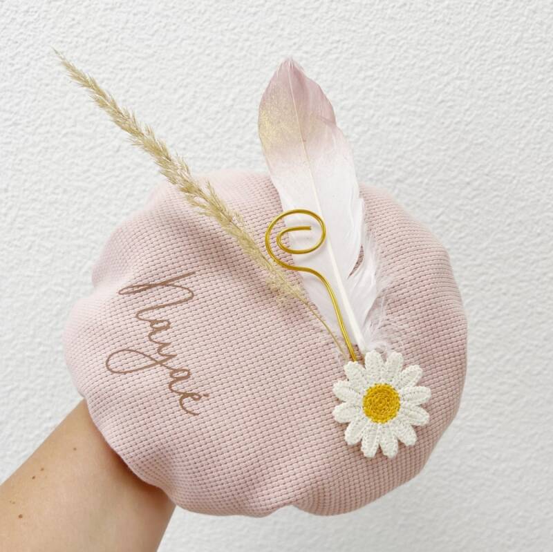 pietenmuts roze met bloem met naam
