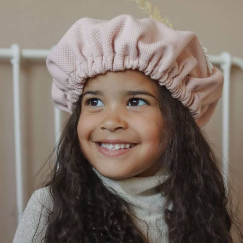 pietenmuts wafelstof roze metnaam