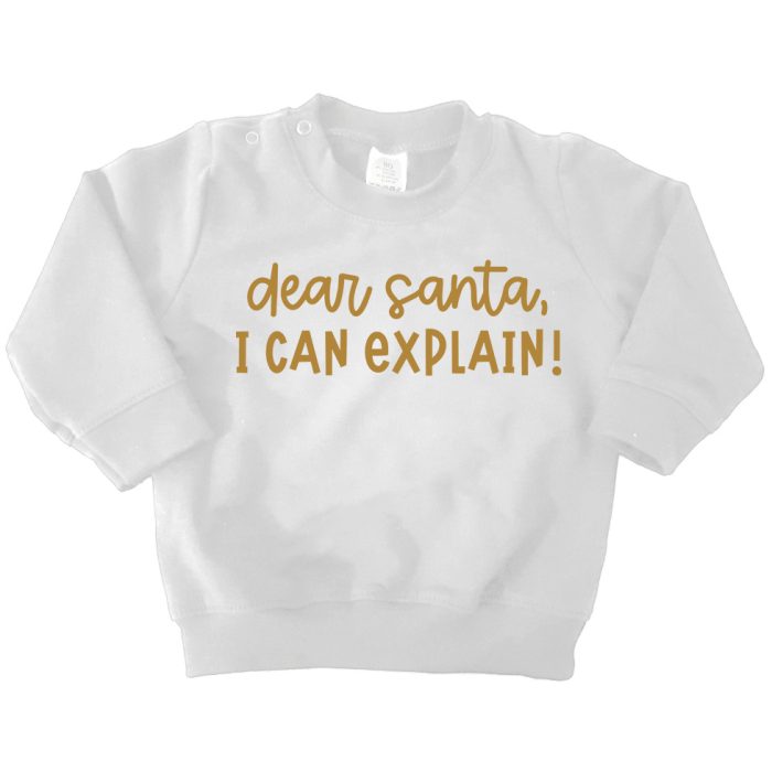 dear santa i can explain sweater wit goud