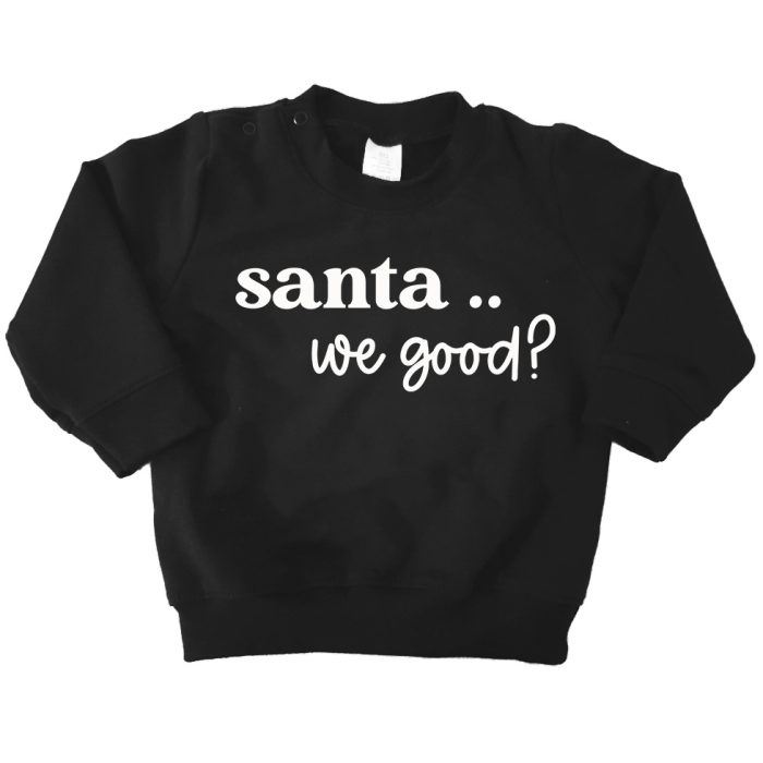 sweater zwart santa wit