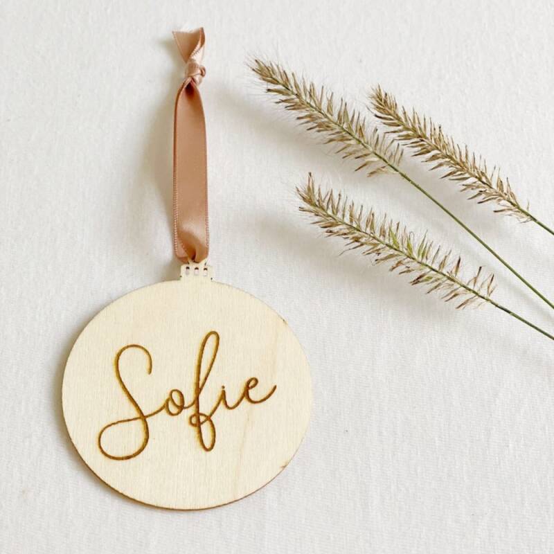 kerstbal hout naam kerstbal hout naam