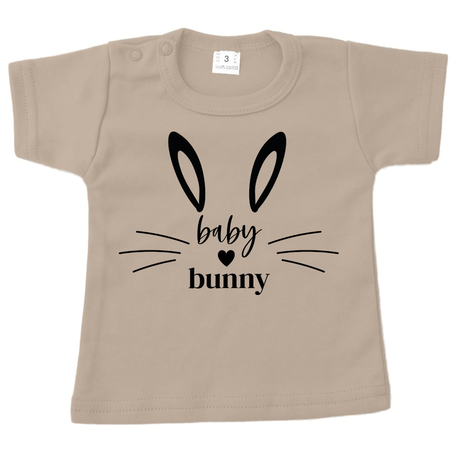 baby shirt pasen baby bunny zand