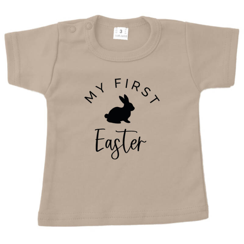 baby shirt pasen first easter met konijn zand