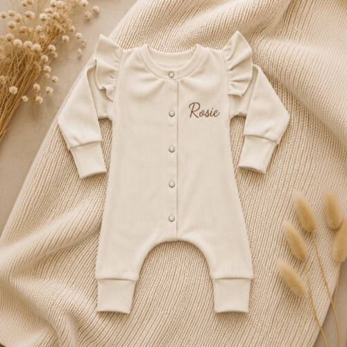 boxpakje met naam beige baby jongen baby meisje