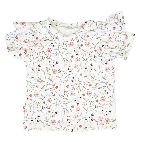 huppel ruffle shirt pink flower