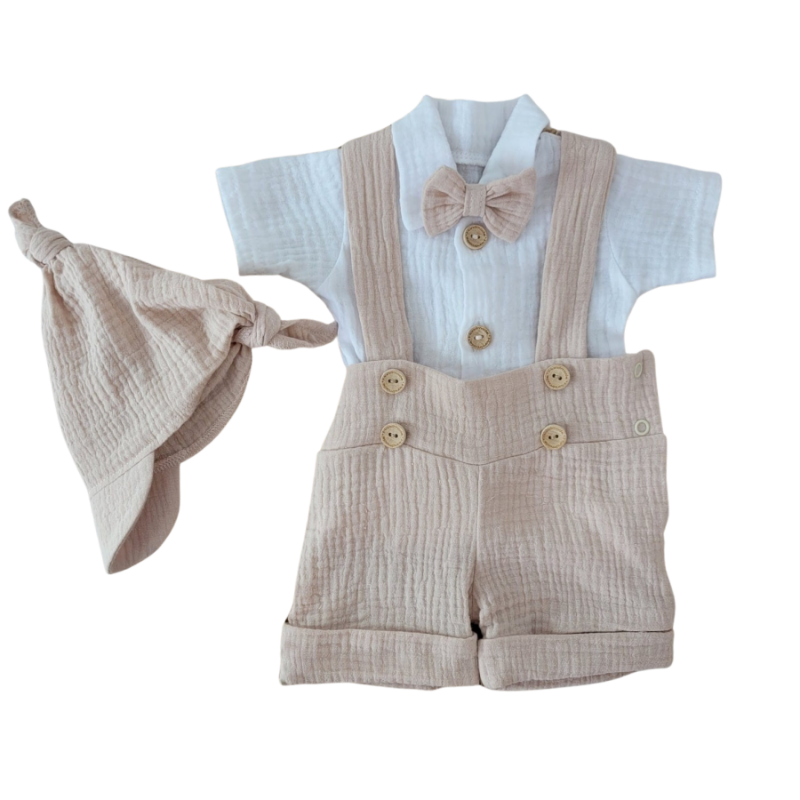 jongens set zomer zyzio zuzia wit zand beige