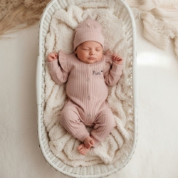 roze rib boxpakje met naam