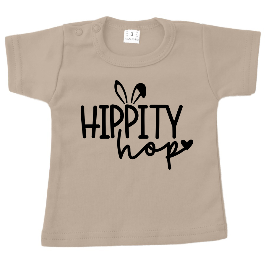 shirt pasen hippity hop zand opdruk zwart