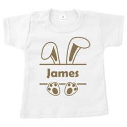 shirt pasen met naam wit opdruk zand shirt pasen met naam wit opdruk zand