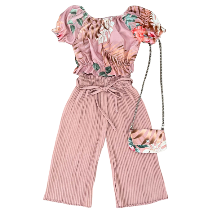 pleated set oud roze