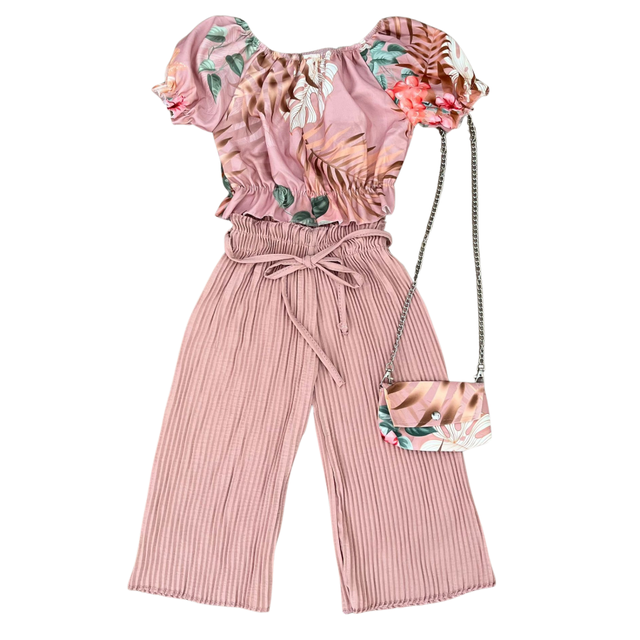 pleated set oud roze