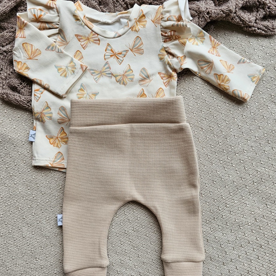 wafel broek beige