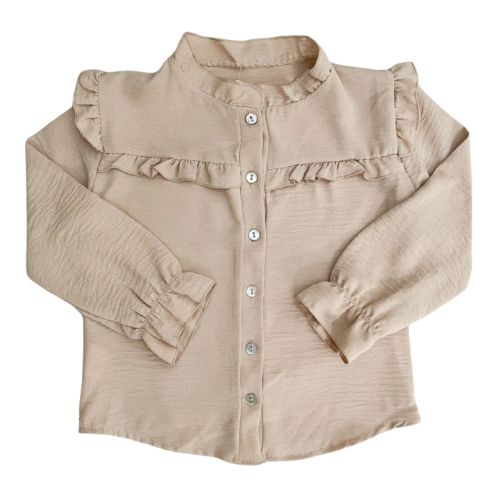 ruffle blouse beige