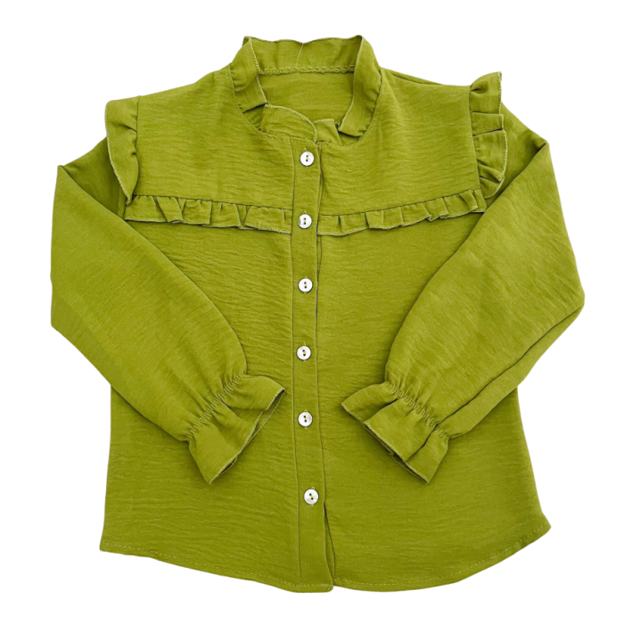 ruffle blouse lime groen