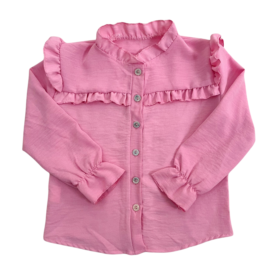 ruffle blouse pink