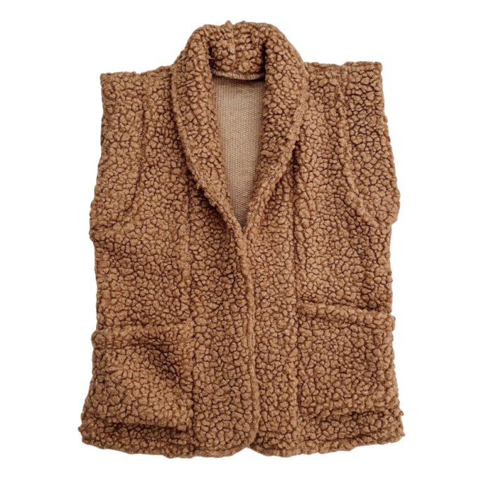 teddy vest camel