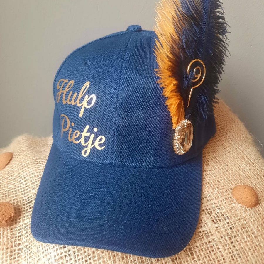 cap donkerblauw sinterklaas met naam