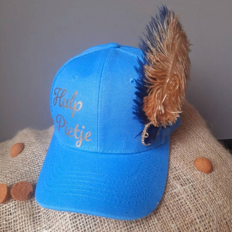 pietencap met naam blauw