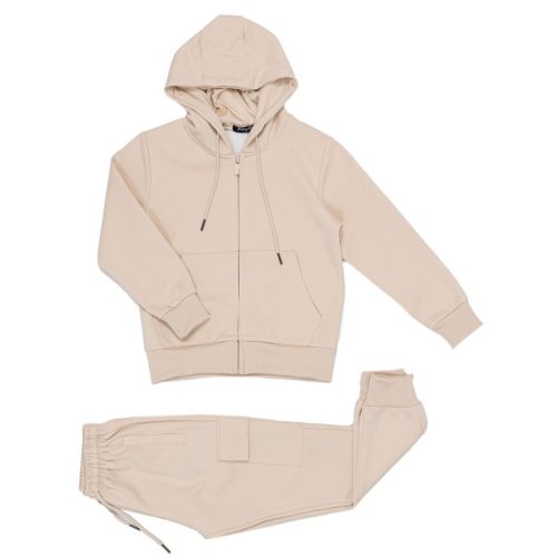 icon hoodie set beige