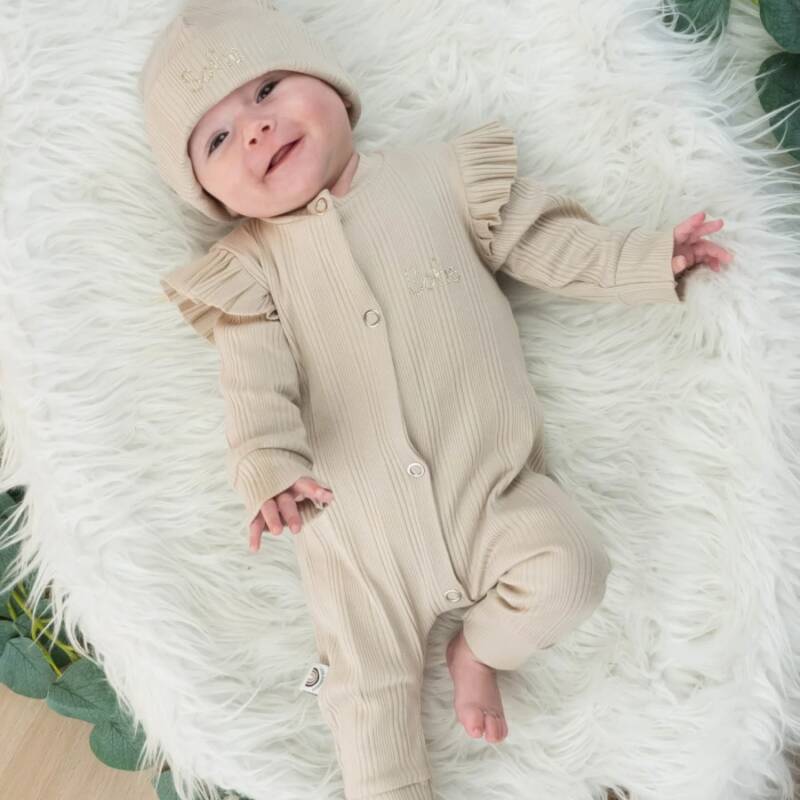 meisje boxpakje naam rib beige meisje boxpakje naam rib beige