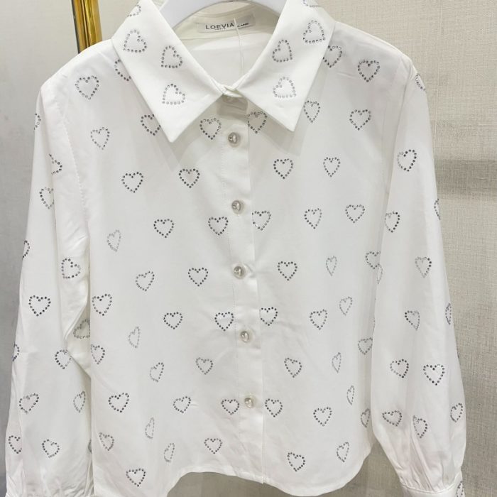 blouse wit hartjes meisje