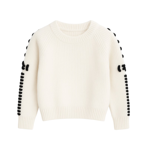 stitched trui meisjes wit