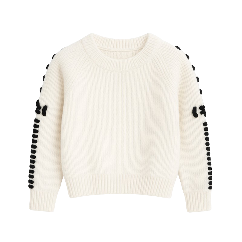 stitched trui meisjes wit
