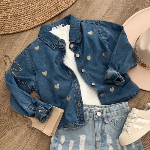 blouse denim hartjes