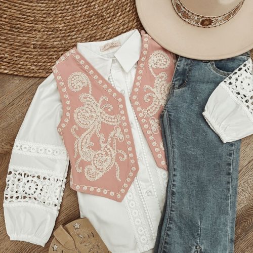 boho gilet roze