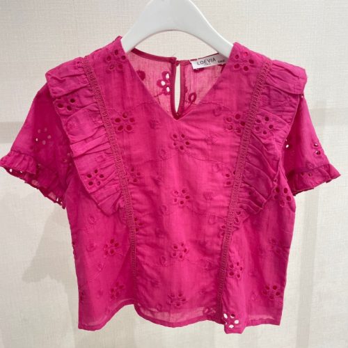 broderie top fuchsia