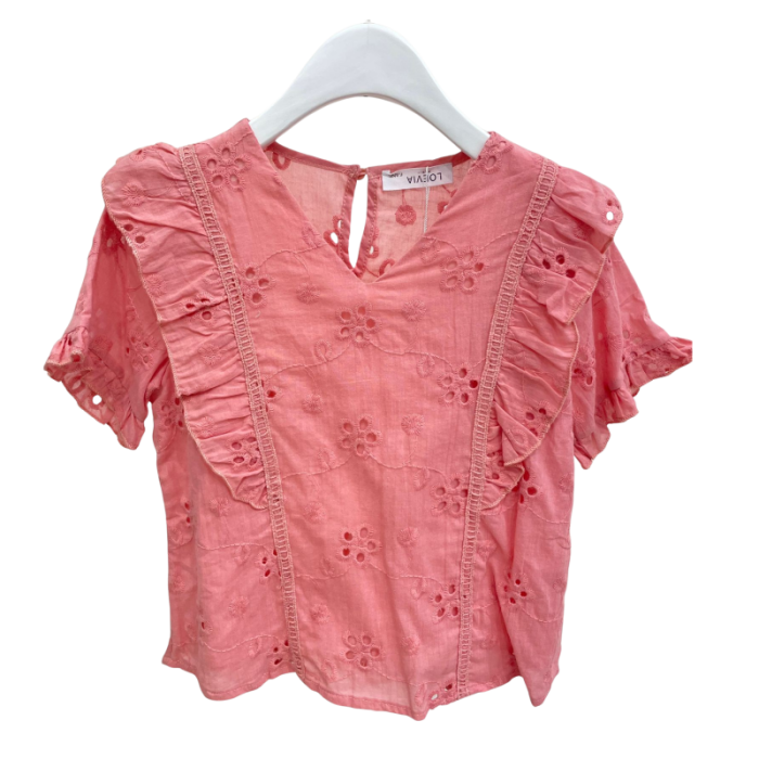 broderie top roze